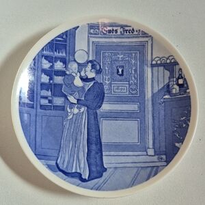 Collectible Vintage Porcelain Plate, Artist Carl Larsson